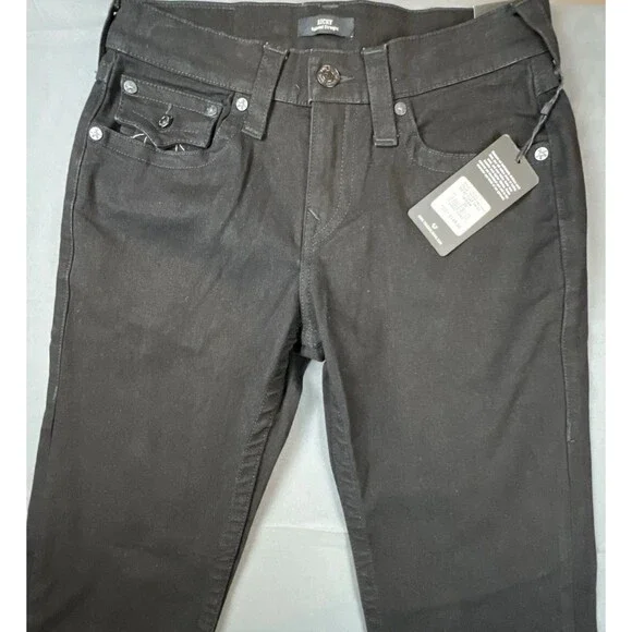 True Religion Ricky Relaxed Straight Jeans Black 29x32 NWT